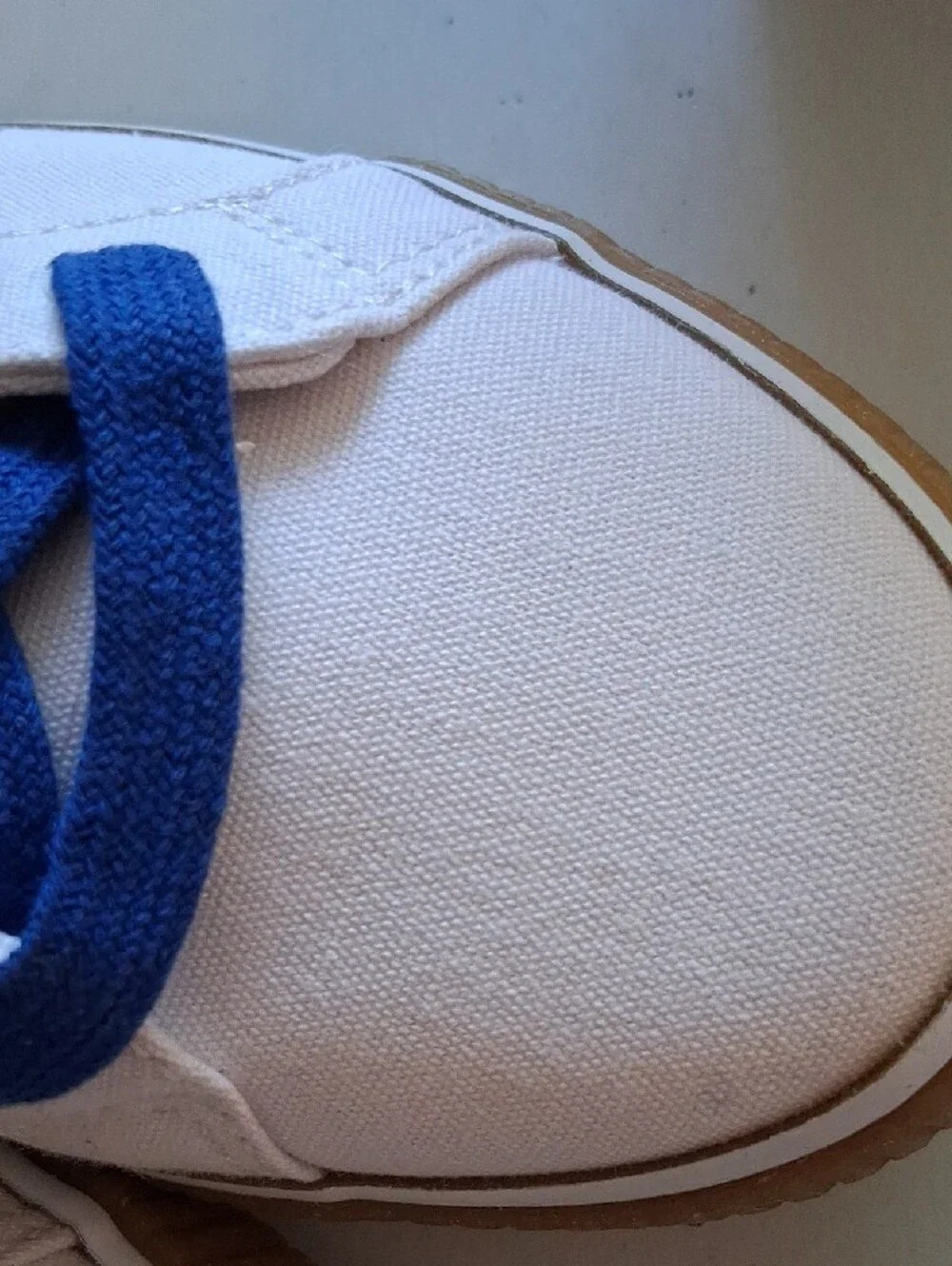 📚✏️Gymboree White Canvas Sneakers with Blue Laces and Gum Sole